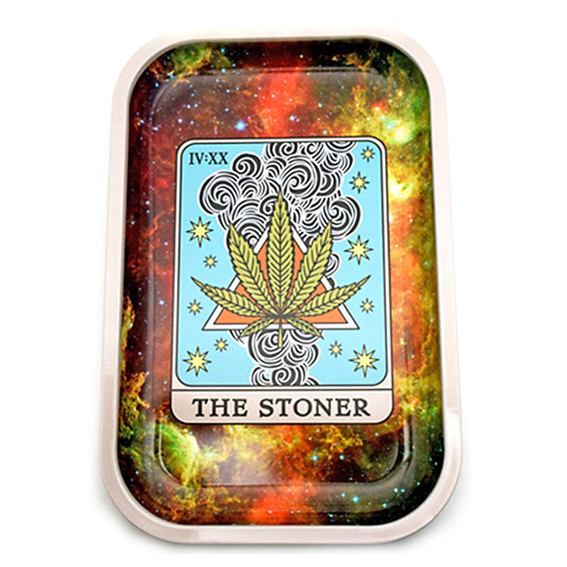The Stoner Tarot Card Metal Rolling Tray - Glasss Station