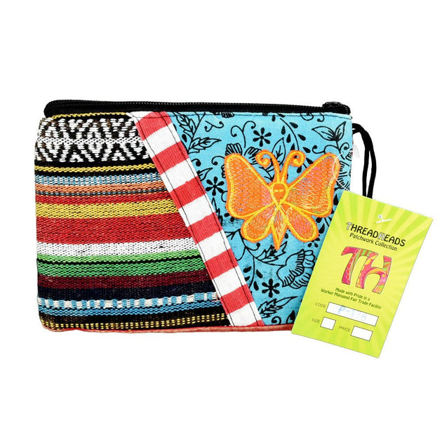 ThreadHeads Multi-color Butterfly Zipper Pouch - Glasss Station