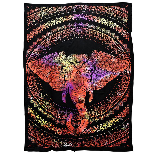 ThreadHeads Mystic Elephant Multicolor Tapestry - Glasss Station
