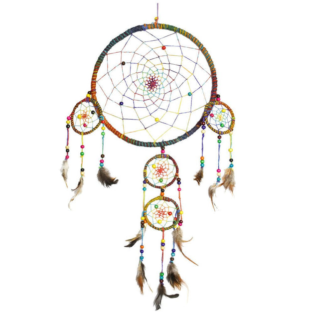 ThreadHeads Rainbow Wrapped Multi-Circle Dreamcatcher - Glasss Station