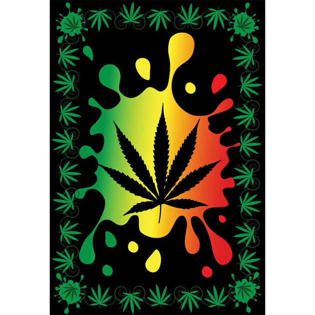 ThreadHeads Rasta Hemp Leaf Tapestry - Glasss Station