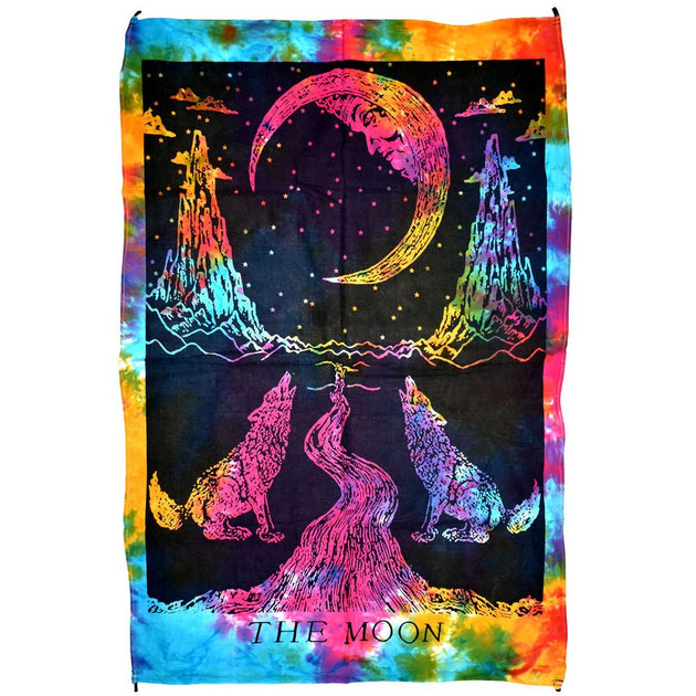 ThreadHeads The Moon Tarot Card Multicolor Tapestry - Glasss Station