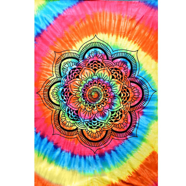 ThreadHeads Tie-Dye Decorative Lotus Tapestry - Glasss Station