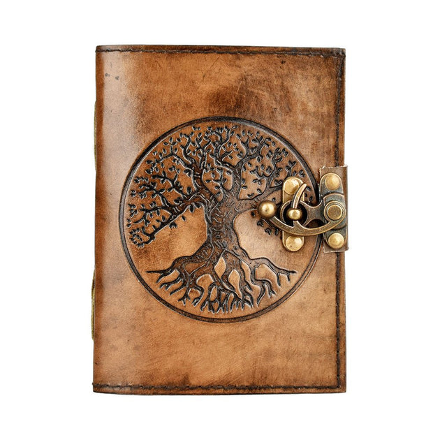 Tree Of Life Embossed Leather Journal - Glasss Station
