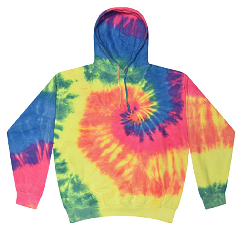 Unisex Tie-Dye Neon Rainbow Hoodie - Glasss Station