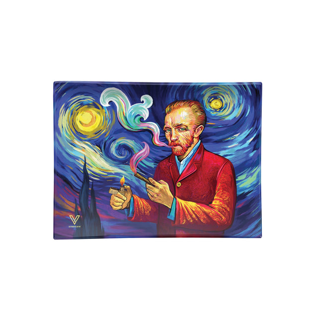 V Syndicate Smoky Night Glass Rollin' Tray - Glasss Station