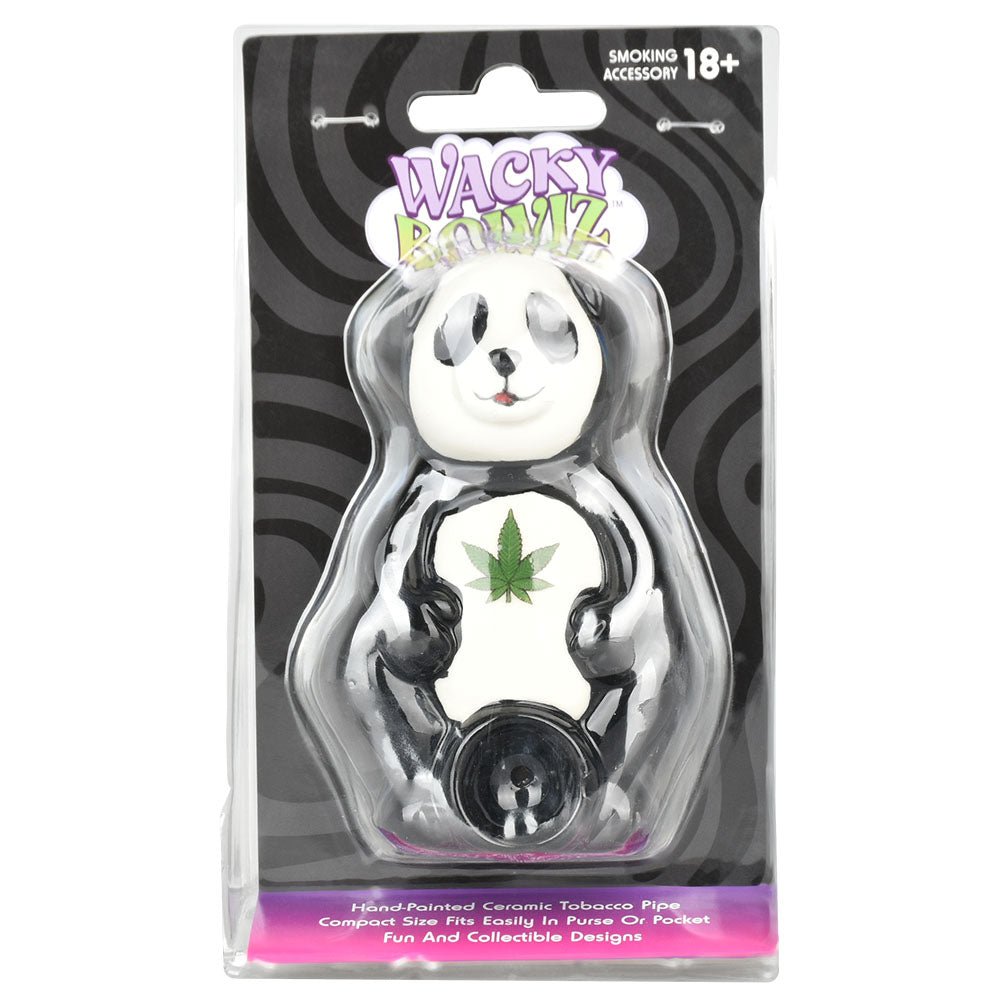 Wacky Bowlz Panda Ceramic 4" Hand Pipe - Glasss Station