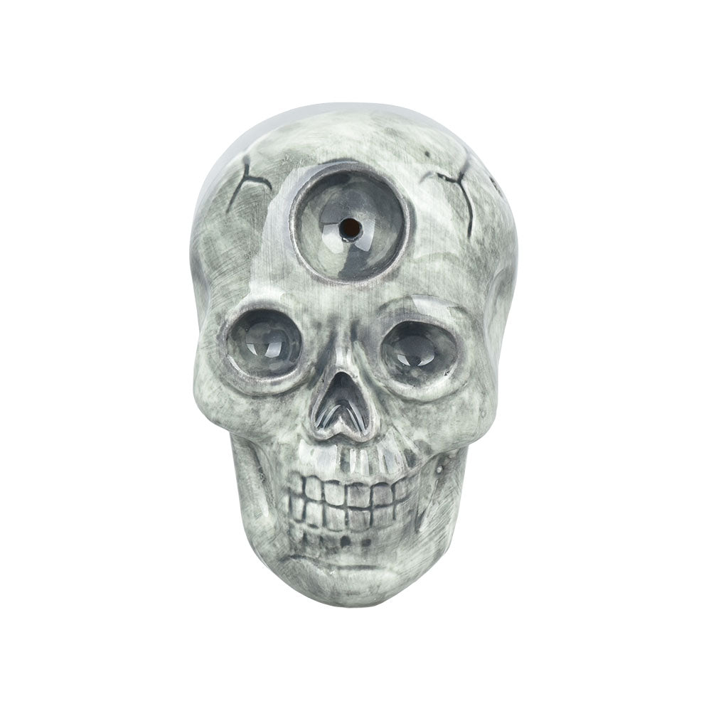 Wacky Bowlz Skull Ceramic 3.5" Hand Pipe - Glasss Station