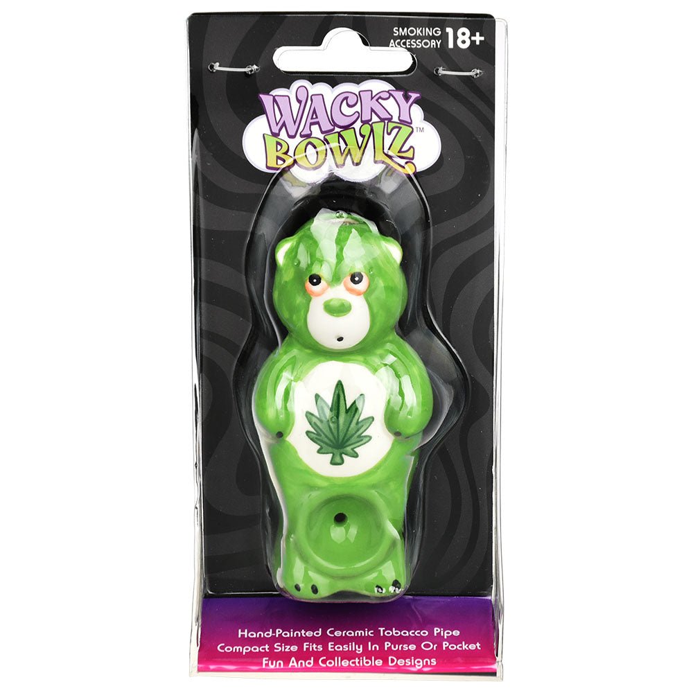 Wacky Bowlz Stoner Bear Ceramic 4" Hand Pipe - Glasss Station