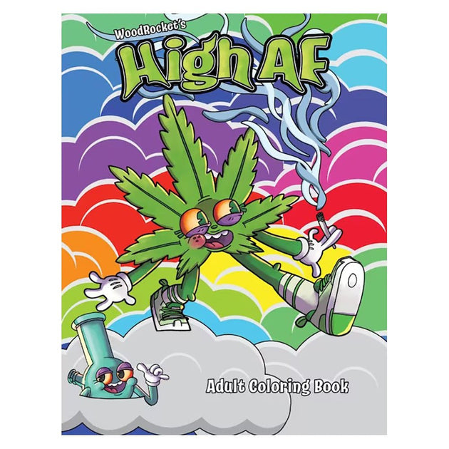 Wood Rocket High AF Adult Coloring Book - Glasss Station
