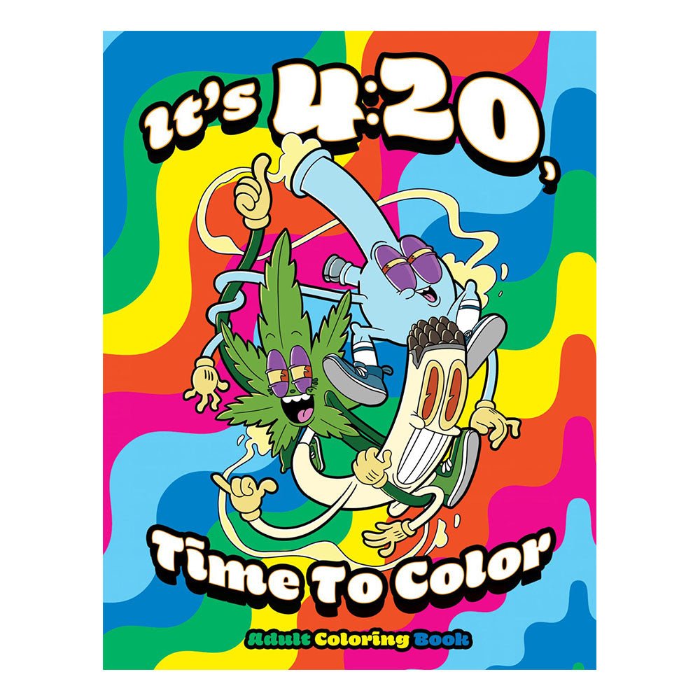 Wood Rocket It's 4:20, Time To Color Adult Coloring Book - Glasss Station